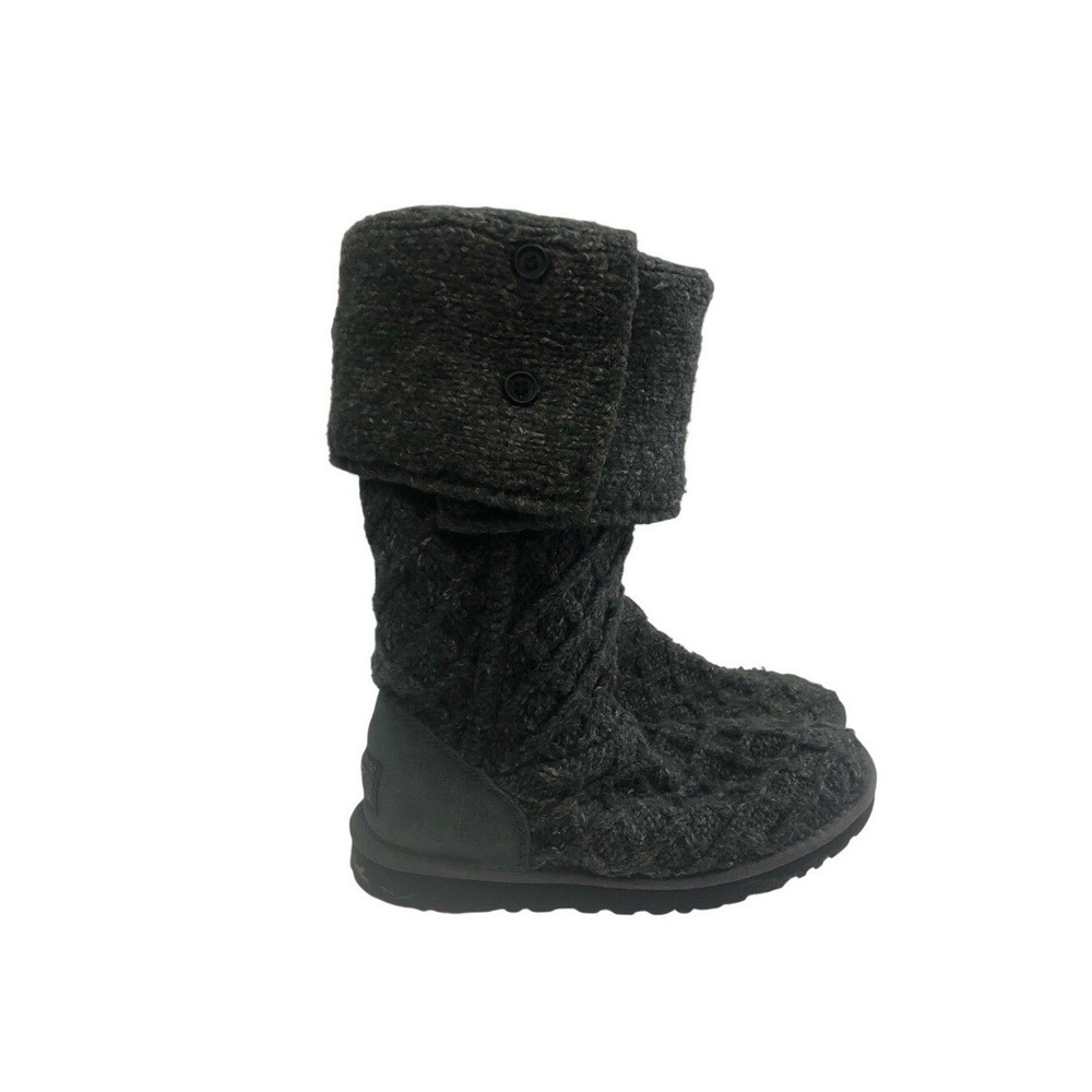 UGG Cardi gray Knit Boots with Button Accents Size 9